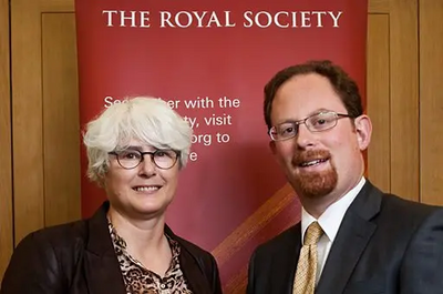 Image courtesy of Picture Credit: The Royal Society Dr Julian Huppert with Dr Catherine Rae, a researcher in metallurgy at the Cambridge University