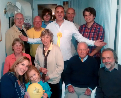 photo by Lloyd Harris Adrian England (centre) with by-election team