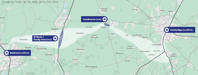 Image courtesy of East West Rail East West Rail route through Cambourne