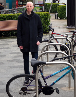 photo by Lloyd Harris / Sammy Barry Lloyd Harris with Cycle Racks in Marlowes March 2018